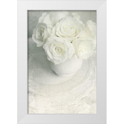 All White Bouquet White Modern Wood Framed Art Print by Gardner, Sarah