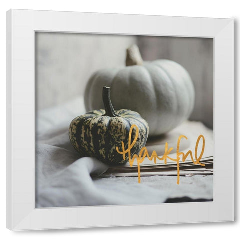 Thankful White Modern Wood Framed Art Print by Gardner, Sarah