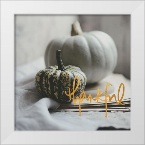 Thankful White Modern Wood Framed Art Print by Gardner, Sarah