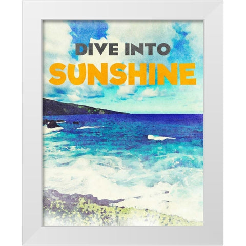 Sunshine and Waves I White Modern Wood Framed Art Print by Nawrocke, Bruce
