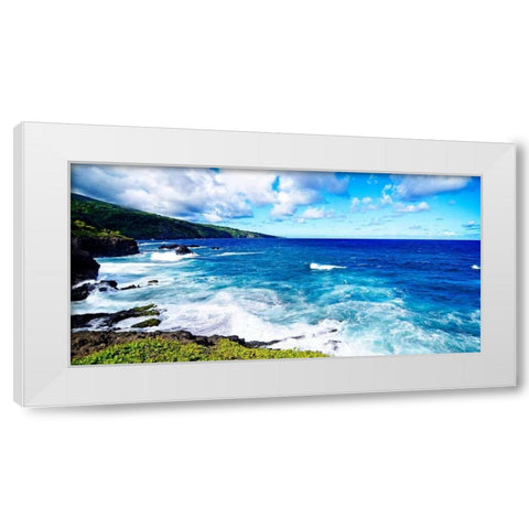 Cool Beach I White Modern Wood Framed Art Print by Nawrocke, Bruce
