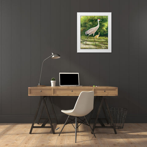 Walking From A Distance White Modern Wood Framed Art Print by Nawrocke, Bruce