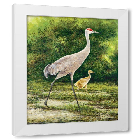 Walking From A Distance White Modern Wood Framed Art Print by Nawrocke, Bruce