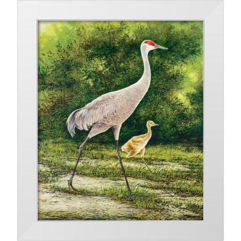 Walking From A Distance White Modern Wood Framed Art Print by Nawrocke, Bruce