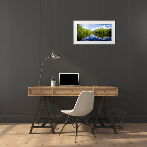 River Flow White Modern Wood Framed Art Print by Nawrocke, Bruce