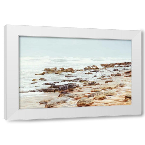 Rock Beach White Modern Wood Framed Art Print by Nawrocke, Bruce