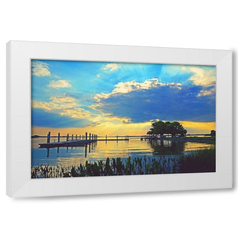 Lake Dora Sunset White Modern Wood Framed Art Print by Nawrocke, Bruce