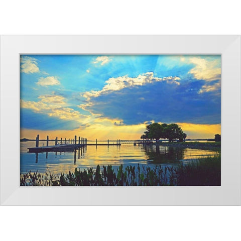 Lake Dora Sunset White Modern Wood Framed Art Print by Nawrocke, Bruce