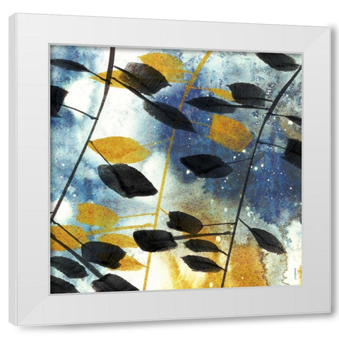 Autumn Leaves I White Modern Wood Framed Art Print by Meneely, Dan