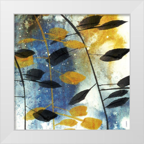 Autumn Leaves II White Modern Wood Framed Art Print by Meneely, Dan