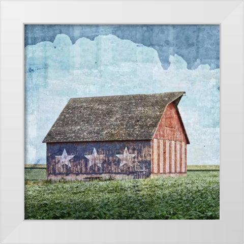 American Barn White Modern Wood Framed Art Print by Kingsley