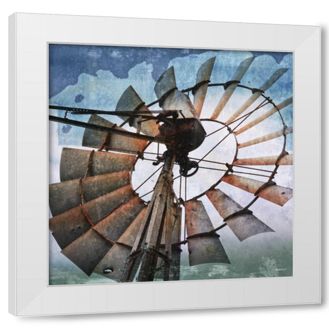 In The Wind White Modern Wood Framed Art Print by Kingsley