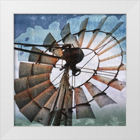 In The Wind White Modern Wood Framed Art Print by Kingsley