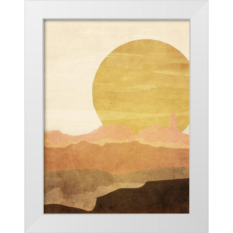 Mountain Sun White Modern Wood Framed Art Print by Meneely, Dan