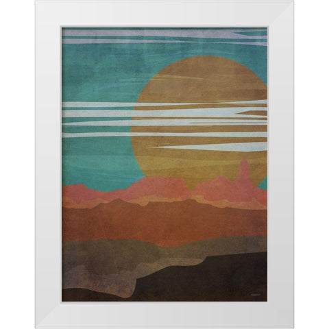 Mountain Nights White Modern Wood Framed Art Print by Meneely, Dan