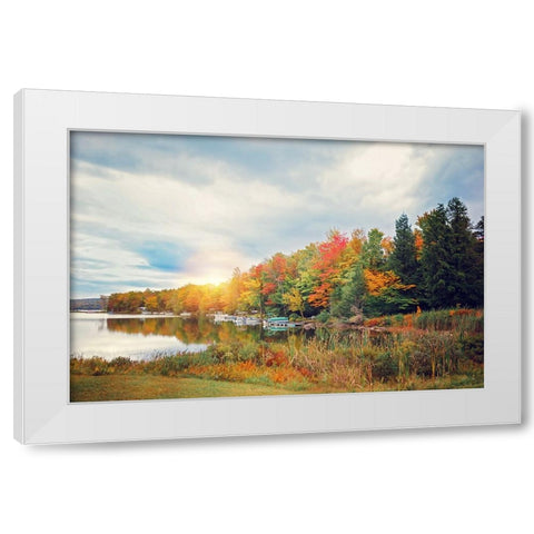 Great Autumn Day White Modern Wood Framed Art Print by Poynter, Kelly