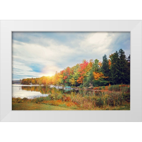 Great Autumn Day White Modern Wood Framed Art Print by Poynter, Kelly