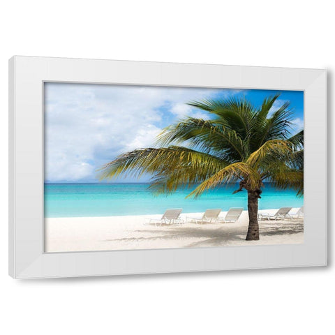 Relaxing Beach and Horizon White Modern Wood Framed Art Print by Bill Carson Photography