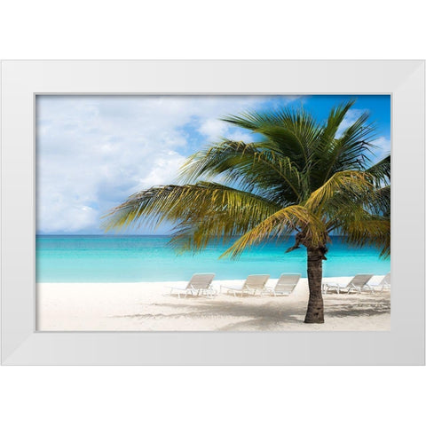 Relaxing Beach and Horizon White Modern Wood Framed Art Print by Bill Carson Photography