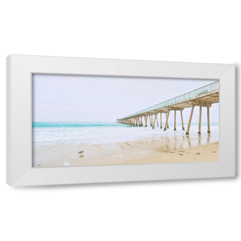 Beach Pier View White Modern Wood Framed Art Print by Bill Carson Photography