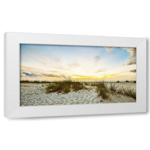 Sunset Beach White Modern Wood Framed Art Print by Bill Carson Photography