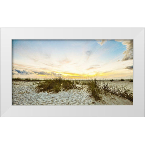 Sunset Beach White Modern Wood Framed Art Print by Bill Carson Photography