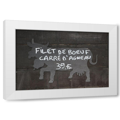 Filet De Boeuf White Modern Wood Framed Art Print by Coppel, Anna