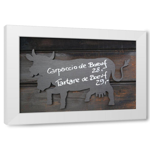 Carpaccio De Boeuf White Modern Wood Framed Art Print by Coppel, Anna
