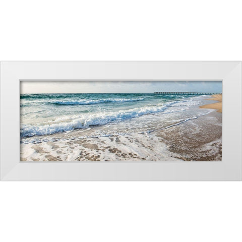 Along the Pier I White Modern Wood Framed Art Print by Bill Carson Photography