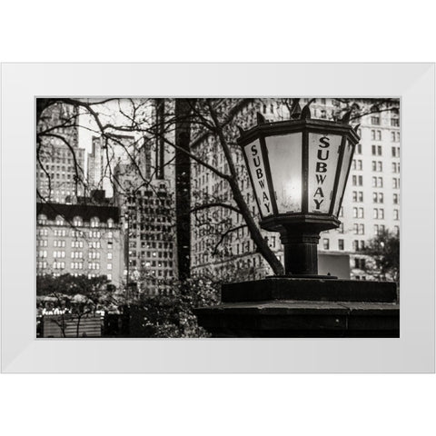 Subway Corner White Modern Wood Framed Art Print by Bill Carson Photography