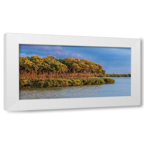Sundown by the Lake White Modern Wood Framed Art Print by Bill Carson Photography
