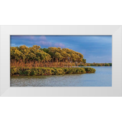 Sundown by the Lake White Modern Wood Framed Art Print by Bill Carson Photography