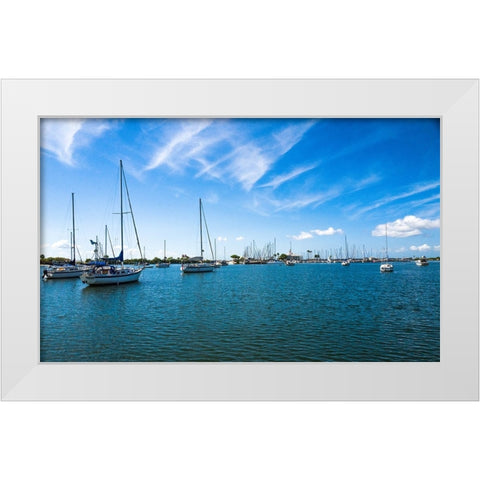 On Calm Waters White Modern Wood Framed Art Print by Bill Carson Photography