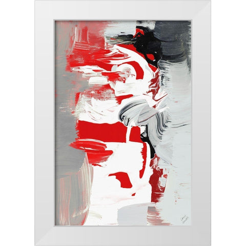 Splash of Red II White Modern Wood Framed Art Print by Loreth, Lanie