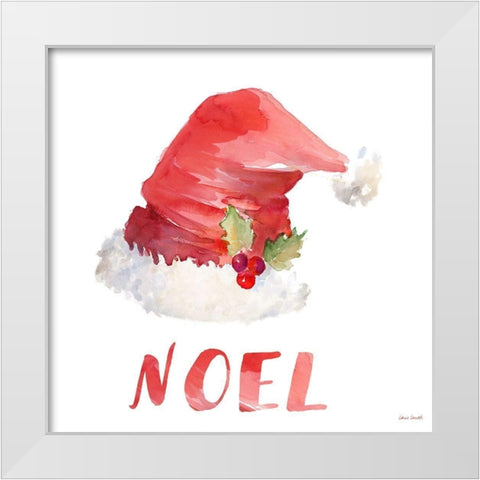 Holiday Hat Sentiment II White Modern Wood Framed Art Print by Loreth, Lanie