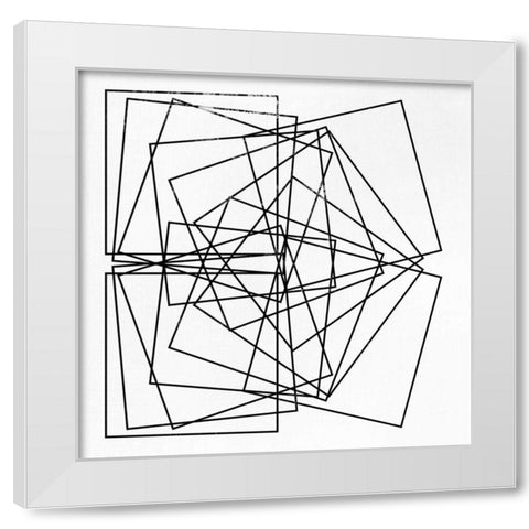 Square Repeat White Modern Wood Framed Art Print by SD Graphics Studio