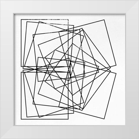 Square Repeat White Modern Wood Framed Art Print by SD Graphics Studio