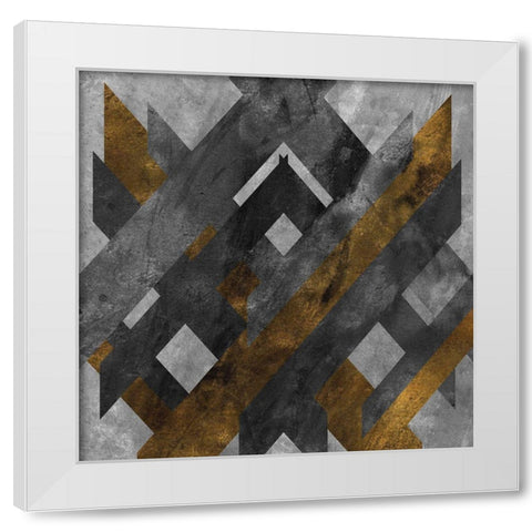 Rough Diamond White Modern Wood Framed Art Print by SD Graphics Studio