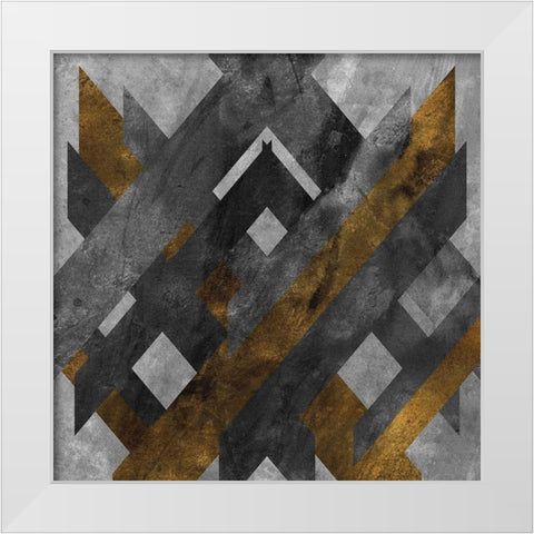 Rough Diamond White Modern Wood Framed Art Print by SD Graphics Studio