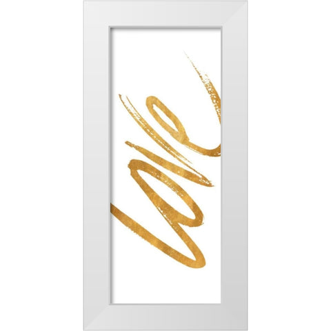 Vertical Gold Love White Modern Wood Framed Art Print by SD Graphics Studio