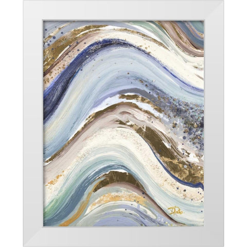 New Concept Blue White Modern Wood Framed Art Print by Pinto, Patricia