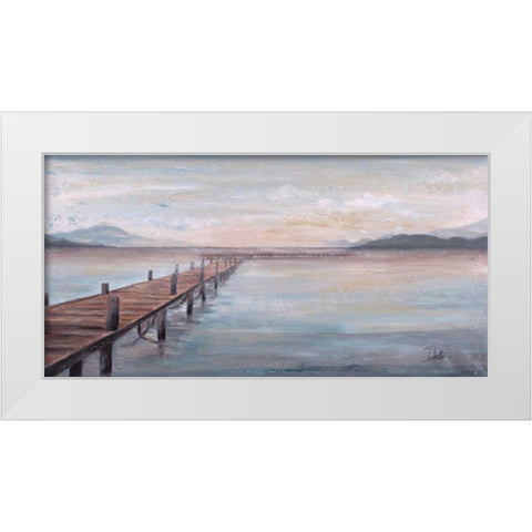 Calm Placid Lake White Modern Wood Framed Art Print by Pinto, Patricia