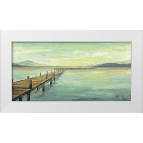 Placid Lake White Modern Wood Framed Art Print by Pinto, Patricia