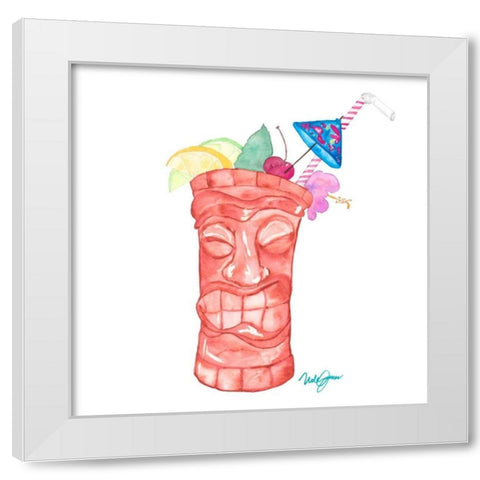 Tiki Bar Tonics I White Modern Wood Framed Art Print by James, Nola