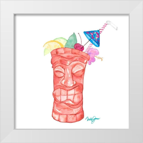 Tiki Bar Tonics I White Modern Wood Framed Art Print by James, Nola