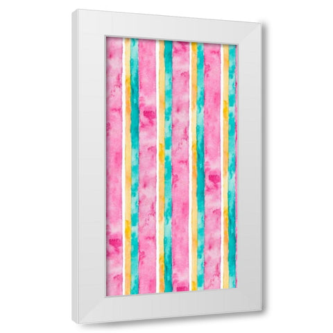 Tropical Stripes I White Modern Wood Framed Art Print by James, Nola
