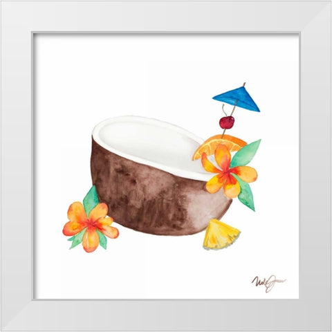 Tiki Bar Tonics II White Modern Wood Framed Art Print by James, Nola