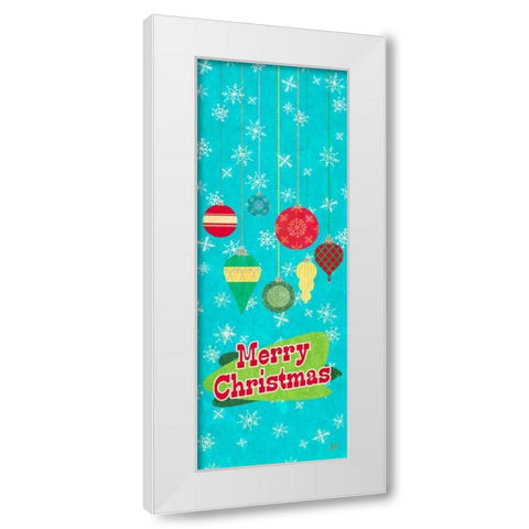 Merry Christmas Ornaments White Modern Wood Framed Art Print by Metz, Andi