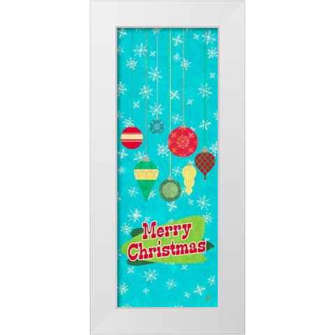 Merry Christmas Ornaments White Modern Wood Framed Art Print by Metz, Andi