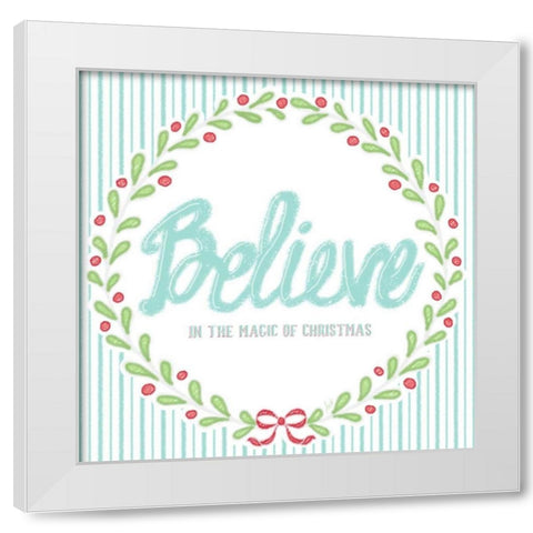 Christmas Wreath II White Modern Wood Framed Art Print by Metz, Andi